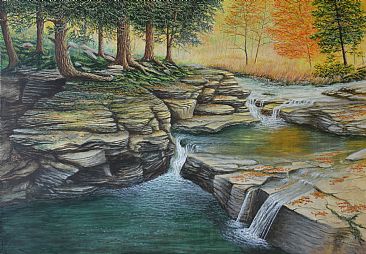 Shelves and Pools - Creek bed by C. Frederick Lawrenson