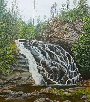 A Walk Rewarded - Waterfall by C. Frederick Lawrenson
