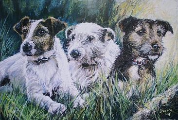 Scamper,Cracker & Snapper - Terriers by Gregory Wellman