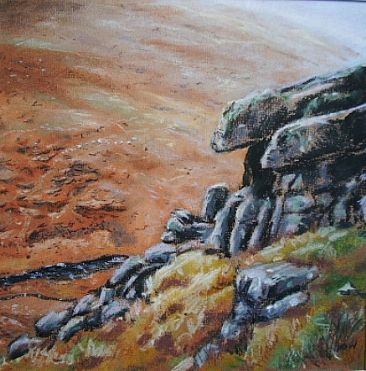 Over Tavy Cleave, Dartmoor - Granite outcrop (Tor) above the beautiful valley of the River Tavy by Gregory Wellman