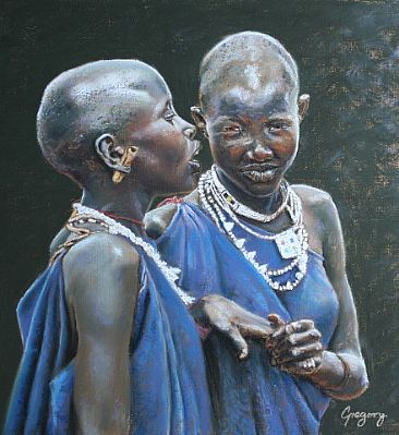 Sisters in Blue -  by Gregory Wellman