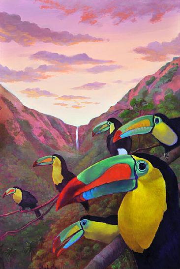 costa rican happy hour - toucans by Thomas Hardcastle