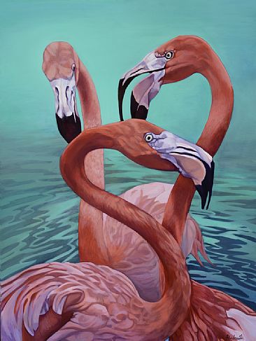 Menage - flamingos by Thomas Hardcastle