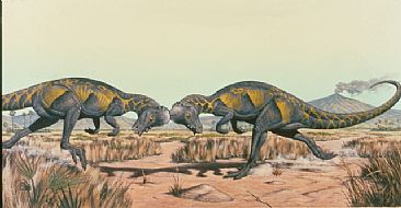 A Clash of Bone - Dinosaur, Pachycephalosaurus by Mark Hallett
