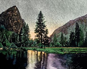 Merced River, Light Rain - Merced River, Yosemite N.P. by Rick Wheeler