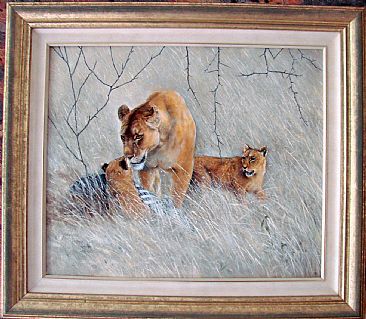 "Secret Lion Business" - Lion Family by Josephine Smith