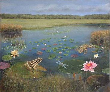 A Moment in Time - Landscape  Frogs by Josephine Smith