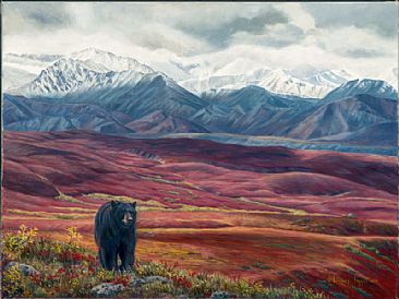Autumn Palette - Black Bear in Denali by Lindsey Foggett