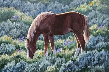 Early Light- Study - Horse by Leslie Kirchner