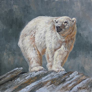 On The Wind- Polar Bear - Polar Bear by Leslie Kirchner