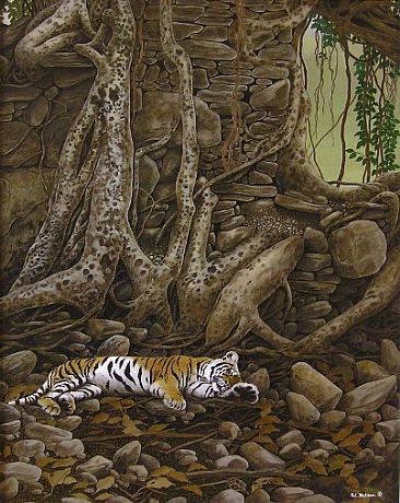 At Peace with his World - Bengal tiger by Pat Watson