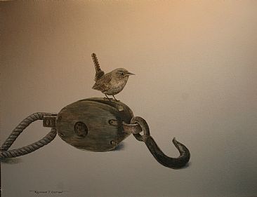 Block and Tackle - House Wren by Raymond Easton