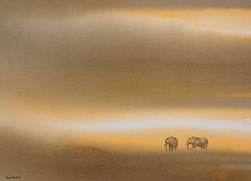 Under African Skies II - African Elephant by Alison Nicholls