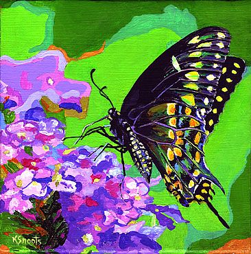 A Garden Companion - Black Swallowtail Butterfly by Karin Snoots