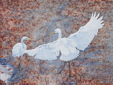 Eternal Streams - Intermediate Egrets by Pete Marshall