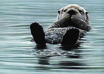 Kicking Back - Sea Otter by Edward Spera