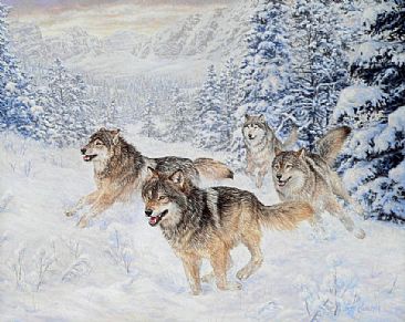 Spirit of Freedom  - wolves  by Beth Hoselton