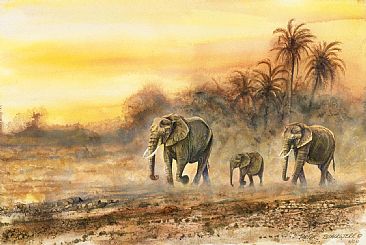 Evening Stroll - African Wildlife by Peter Blackwell