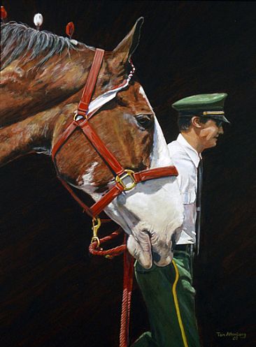 Gentle Giant - Clydesdale horse and hitch driver by Tom Altenburg