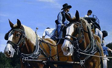 Unloading the Stage - Yellowstone Stagecoach by Tom Altenburg