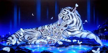 Mother and Children - White tiger by Kentaro Nishino