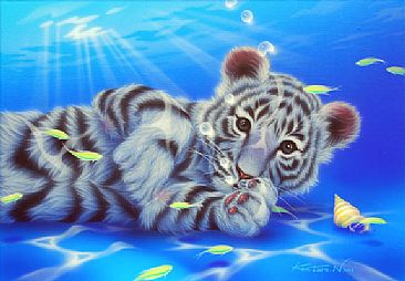 Mother Ocean 9 - White tiger, Fish by Kentaro Nishino