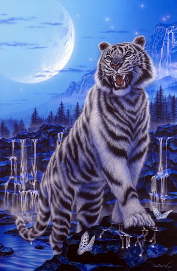 The Battle Cry - White tiger by Kentaro Nishino