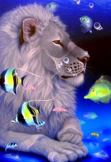 Mother Ocean 6 - White lion by Kentaro Nishino