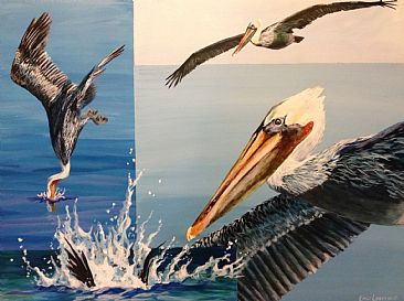 gone fishing - pelican by Emily Lozeron