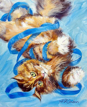 A Pretty Package - Domestic cat by RoseMarie Condon