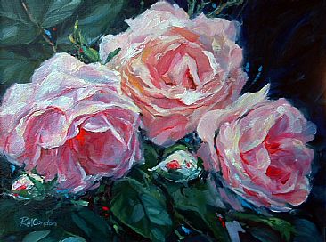 Blushing Roses - Floral by RoseMarie Condon