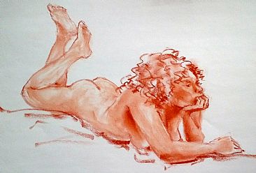 From life 2 - Life drawing by RoseMarie Condon