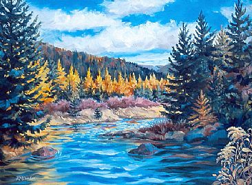 October Gold/Opeongo - Algonquin landscape by RoseMarie Condon