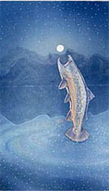 Shoot for the Moon - Trout Leaping for the Moon by Parks Reece