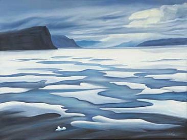 Approaching Devon Island - Arctic by Linda Dawn Lang