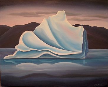 Iceberg at Night - Arctic Iceberg by Linda Dawn Lang