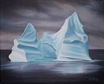 Iceberg at Night - Arctic Iceberg by Linda Dawn Lang