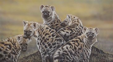 Spotted Mischief - Teenage Spotted Hyenas by Peta Boyce
