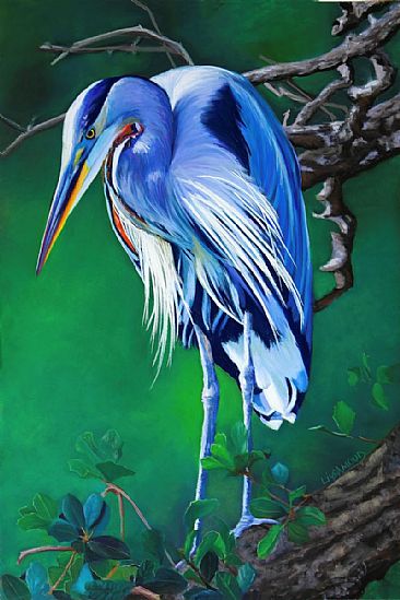 Solitary Blue - Great Blue Heron by Patsy Lindamood