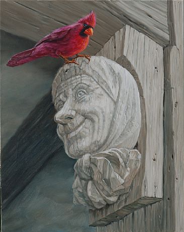 Red Hat Lady - Cardinal by Mary Louise Holt