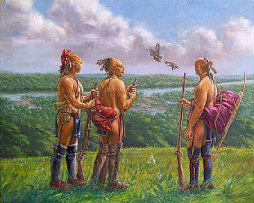 Shawnee Lookout - Native American Indians by Mary Louise Holt