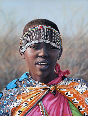 Dazzling   young Maasai woman -  by Judy Scotchford