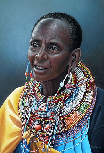 Samburu wisdom and beauty - Samburu woman from Kenya by Judy Scotchford