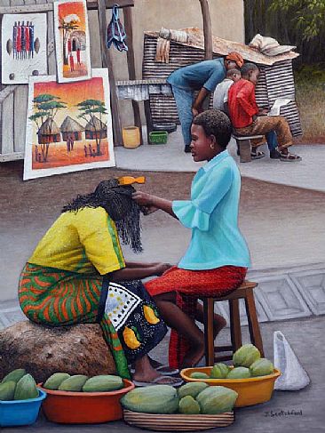 The Papaya Sellers -  by Judy Scotchford