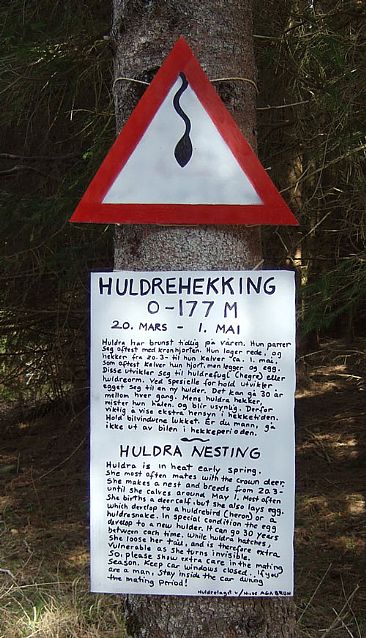warning sign regarding Huldras nesting - this poster belongs to the Huldras nest by Hilde_Aga Brun