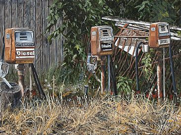 Out of Gas - Old Gas Pump by Suzie Seerey-Lester