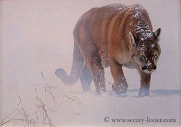 Winter Coat - Large Wildlife Painting by John Seerey-Lester