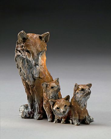 Den Mother - Red Fox and Kits by  Karryl