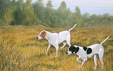 On Point. (Sold) - English Pointers. by David Prescott