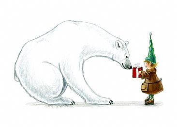 Polar and elf - Notecard by Vicki Ferguson
